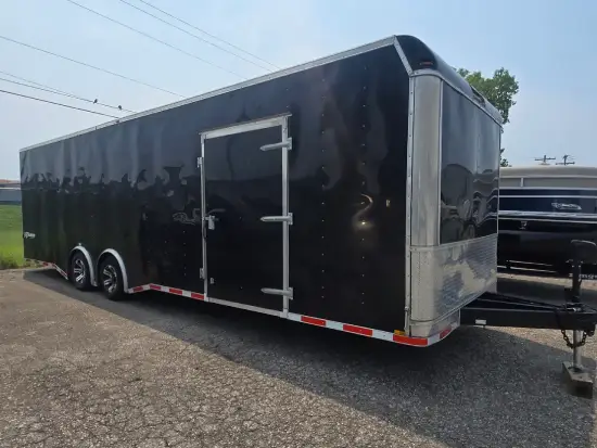 Enclosed car hauler trailer rental at Coffeys Trailer Rentals in Flat Rock, IN