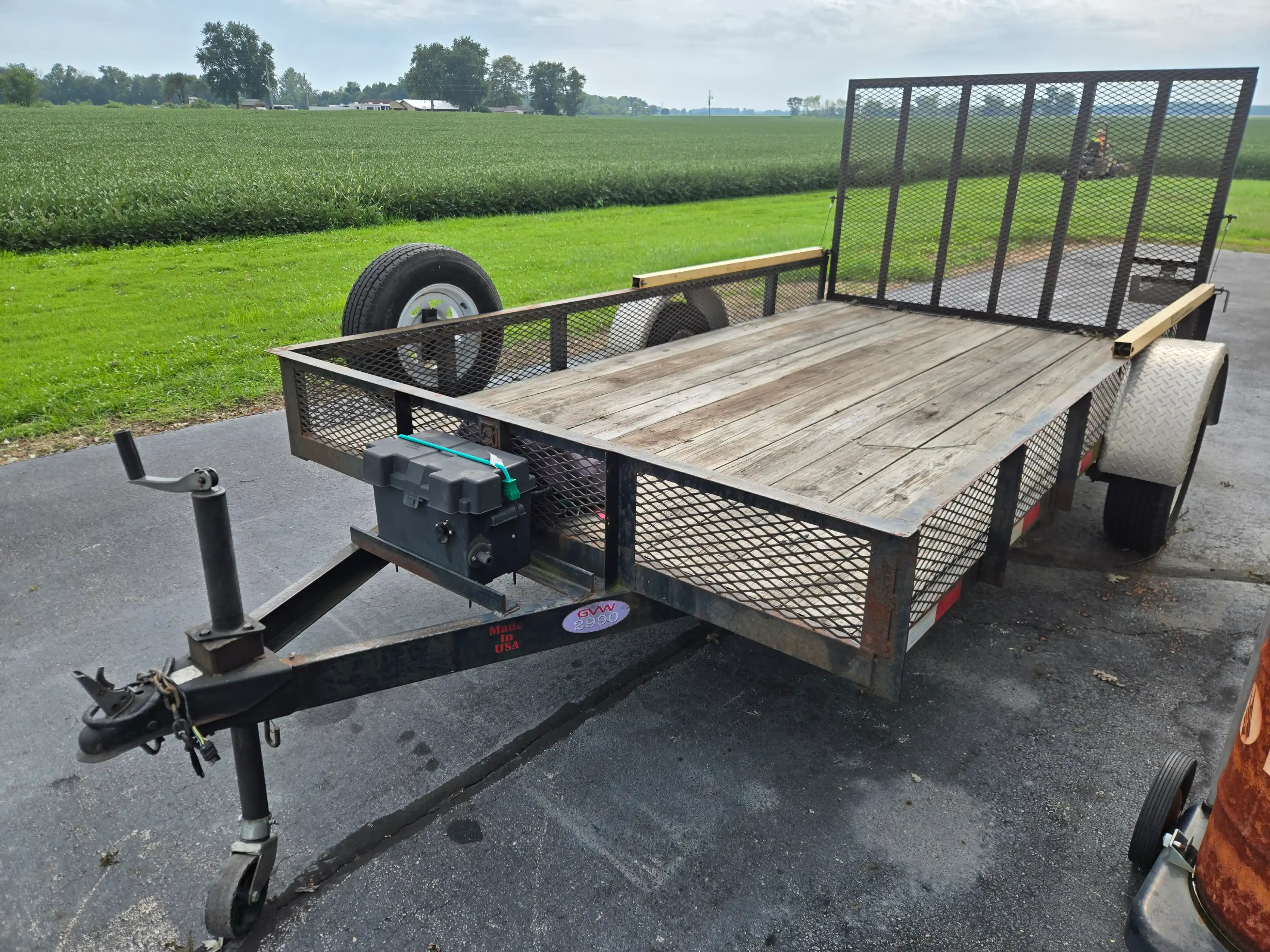6x12 utility trailer rental with built-in winch in Flat Rock, Indiana