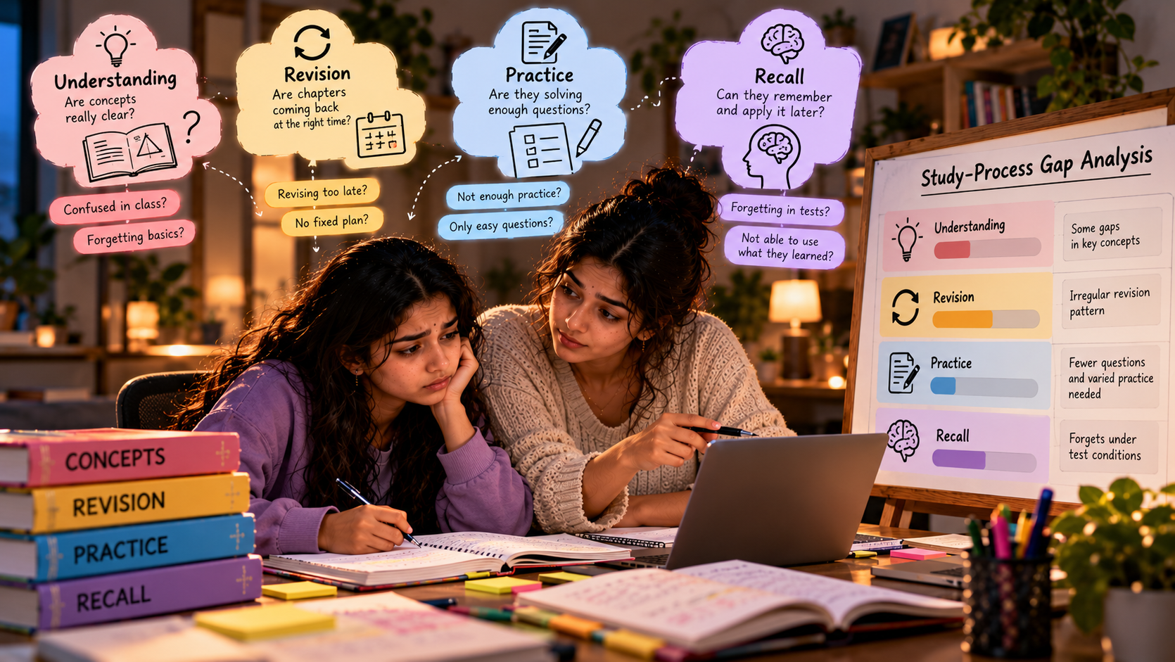 Student reviewing study notes