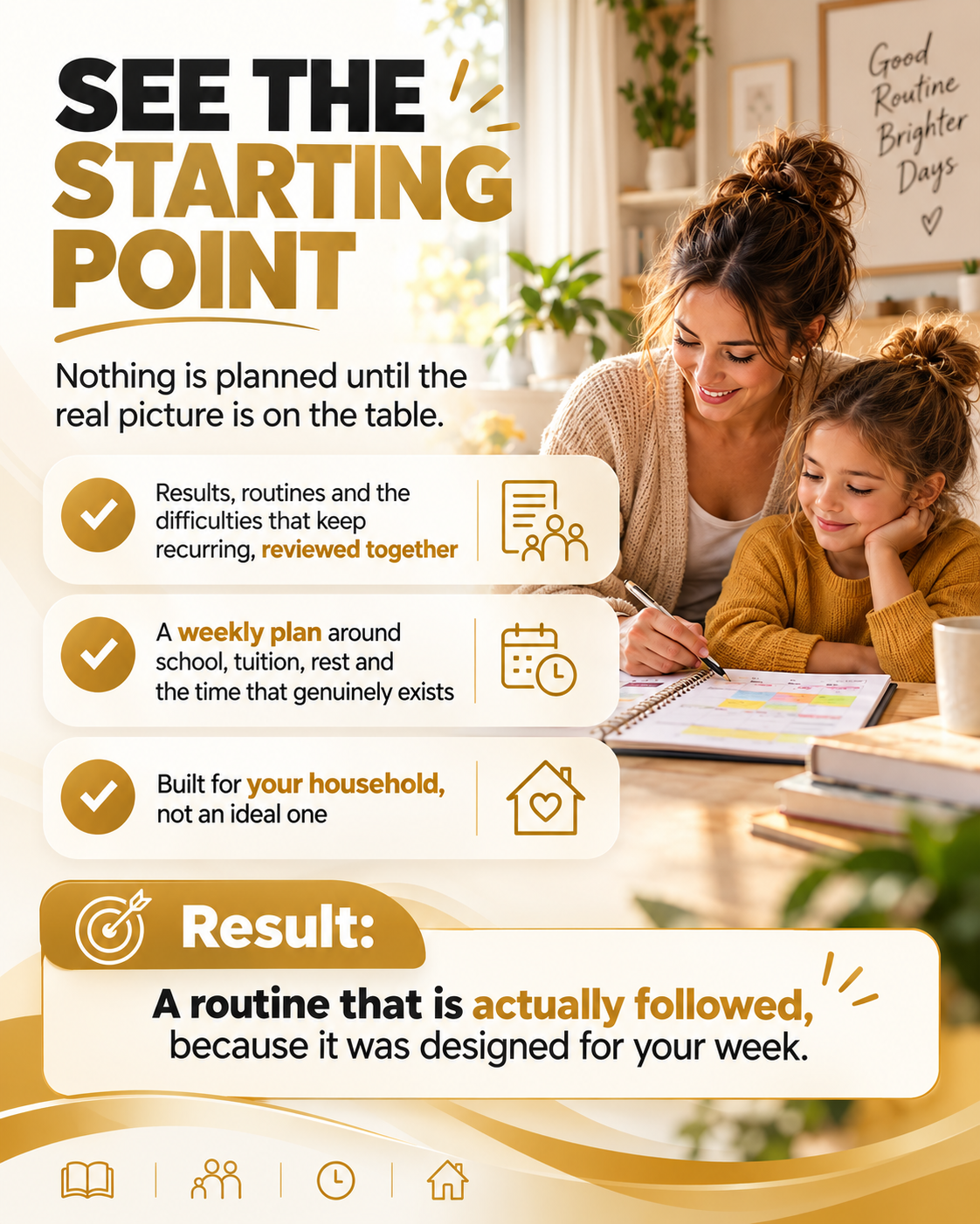 Study planning with notebook and learning materials