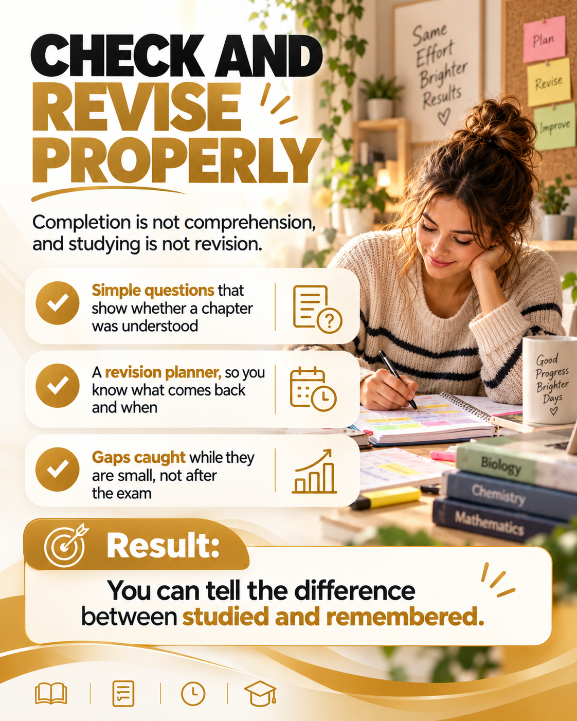Open books and notes for studying and revision
