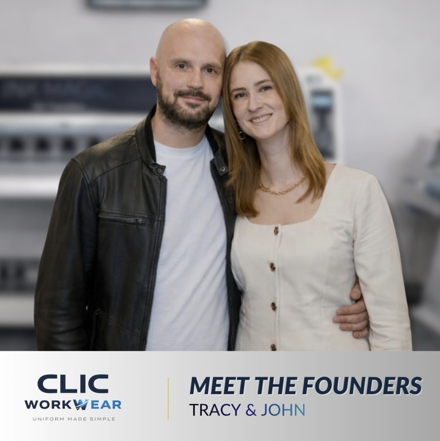 John and Tracy, founders of Clic Workwear