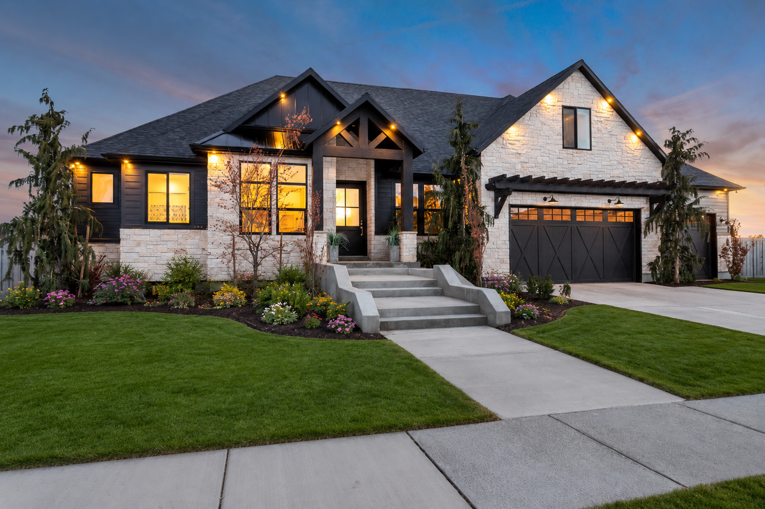 Beautiful home at dusk