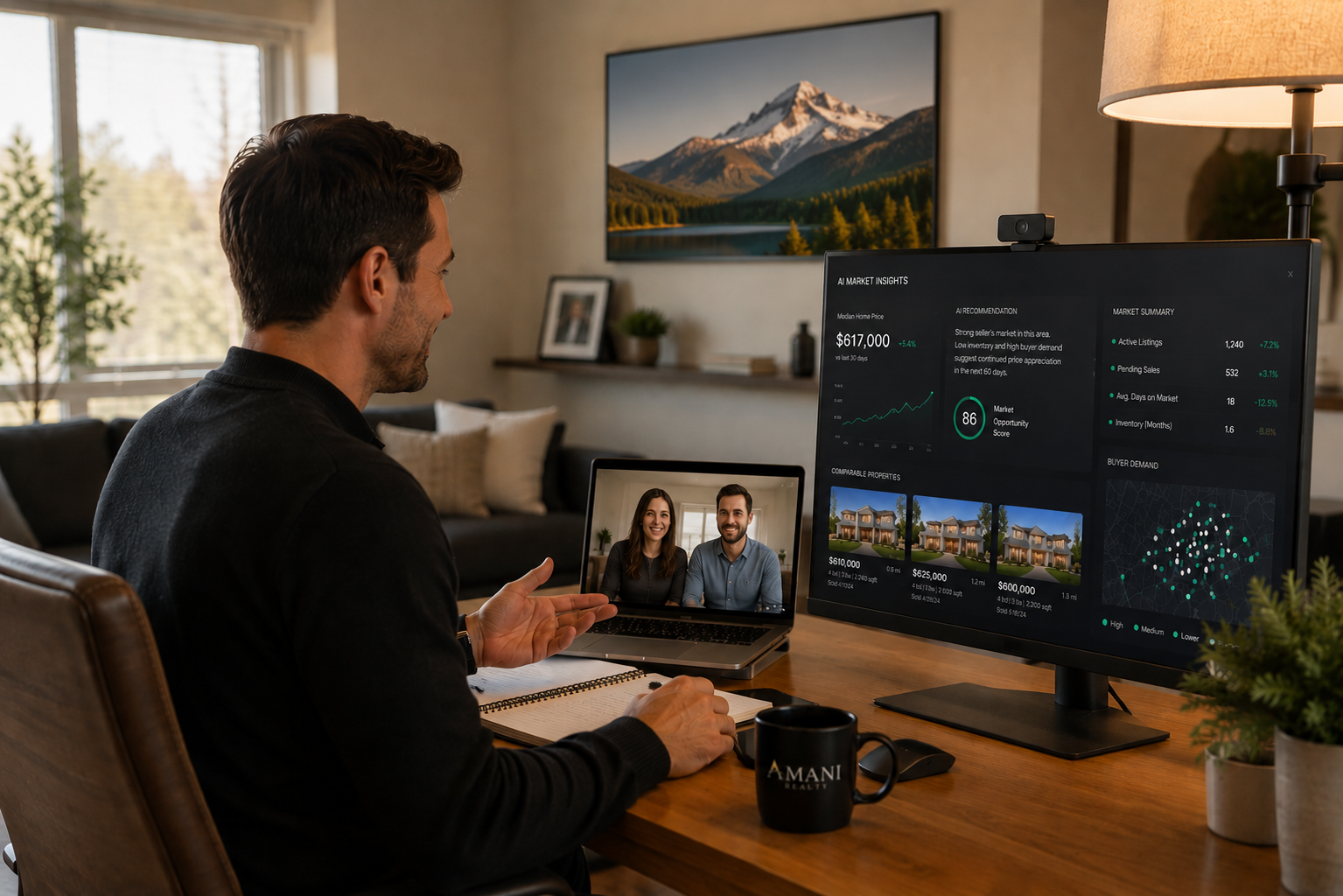 Agent working with AI from home