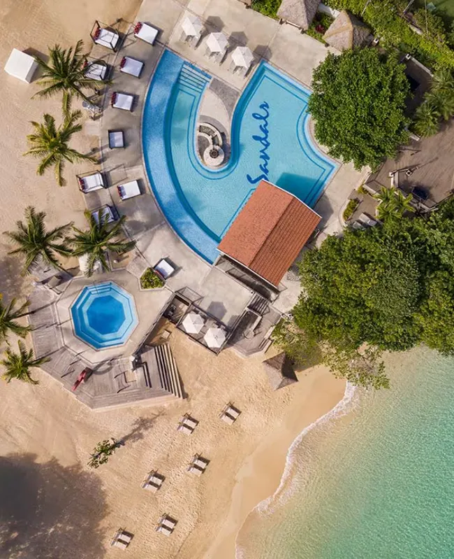 Sandals Resort aerial view