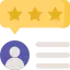 Profile icon with three gold stars above it, representing building reputation and trust