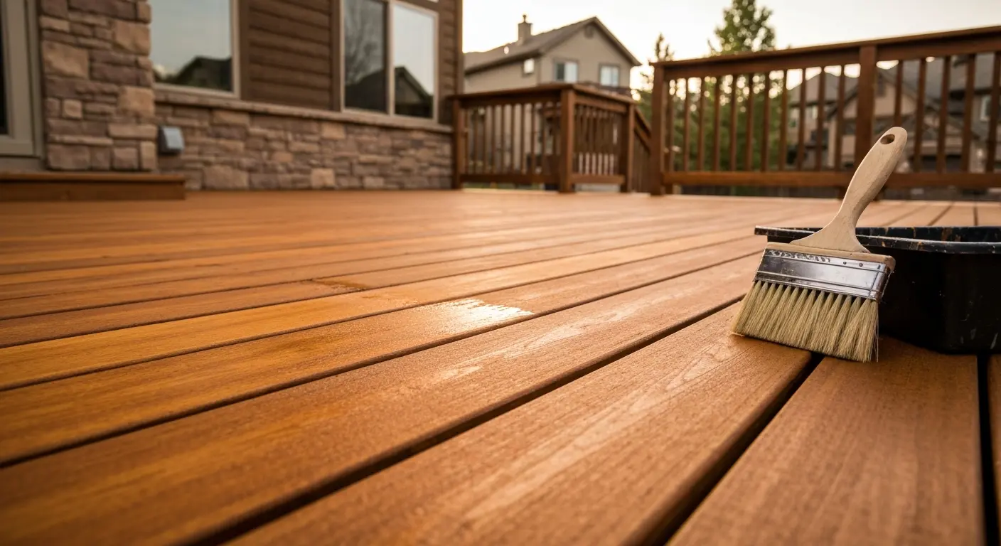 Deck staining and sealing