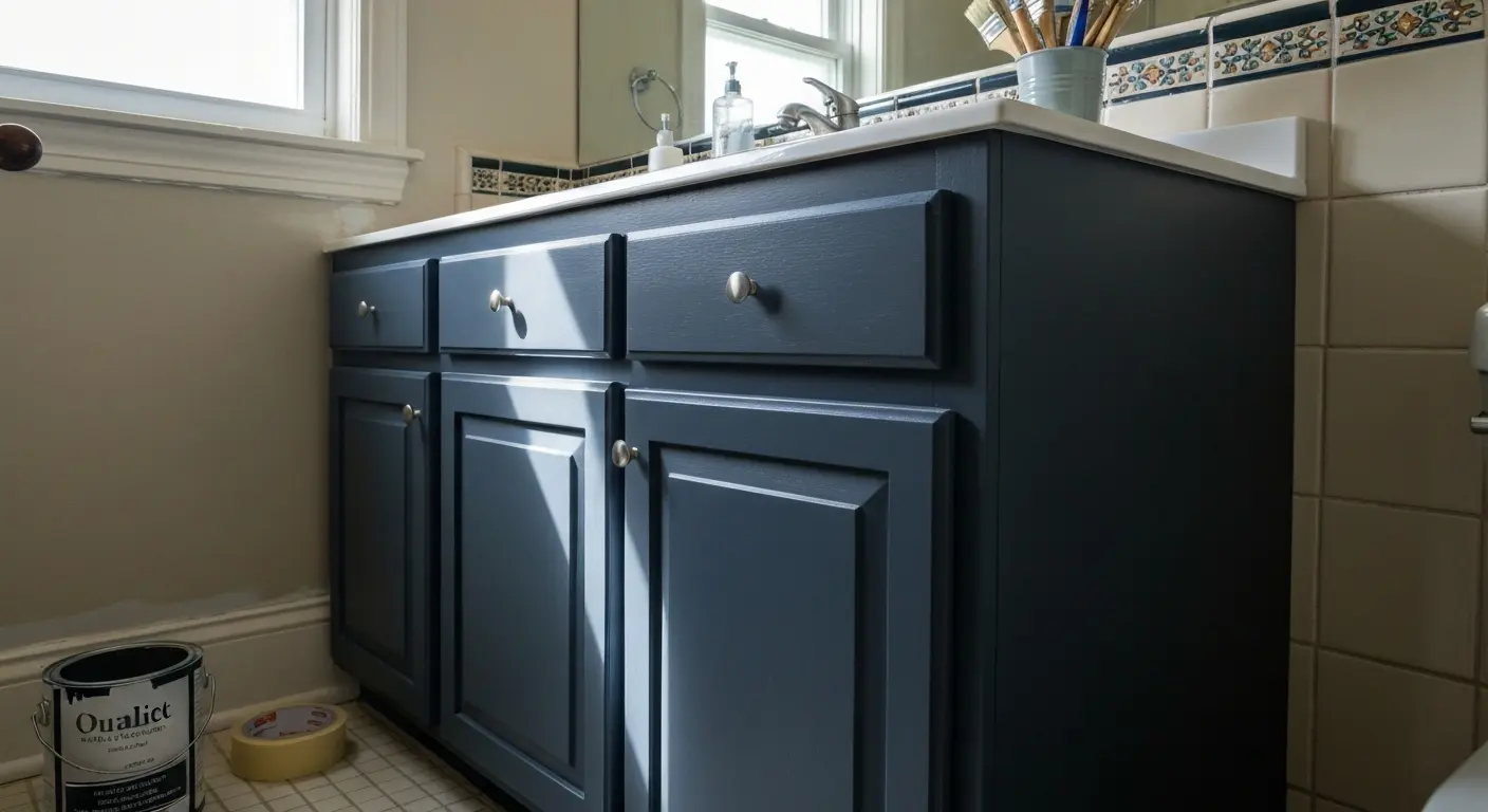 Bathroom vanity cabinet painting