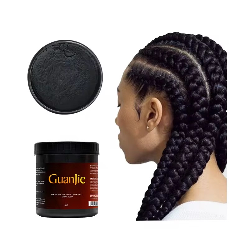 Guanle Edge Control black jar with braided hair model