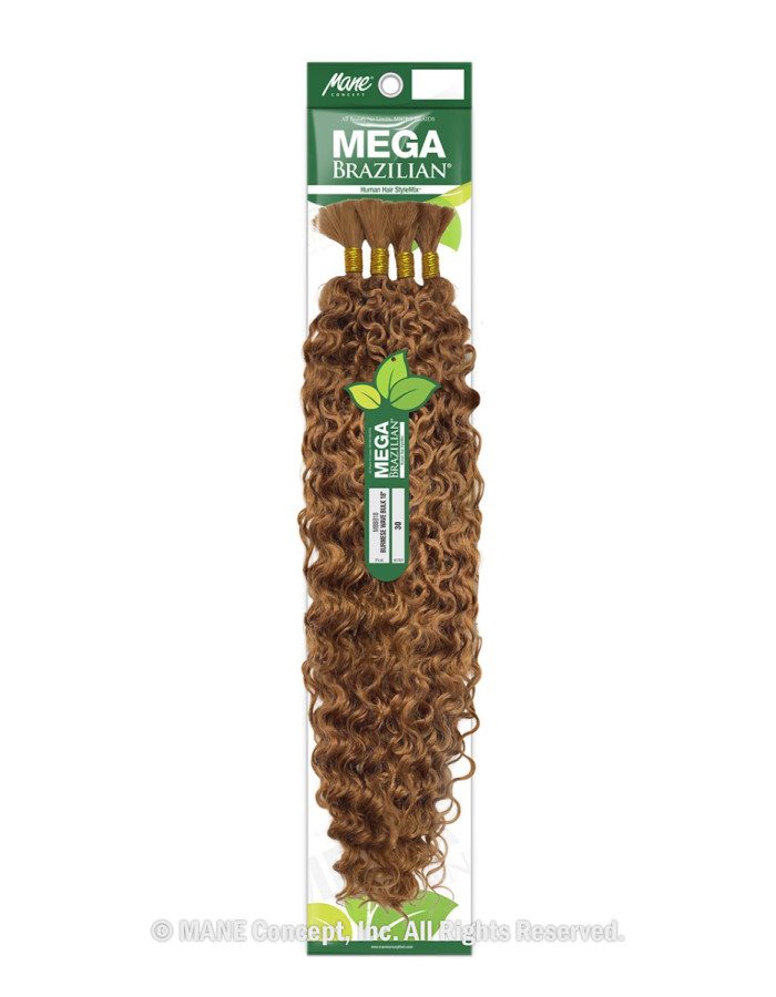 Mega Brazilian curly hair extensions in brown