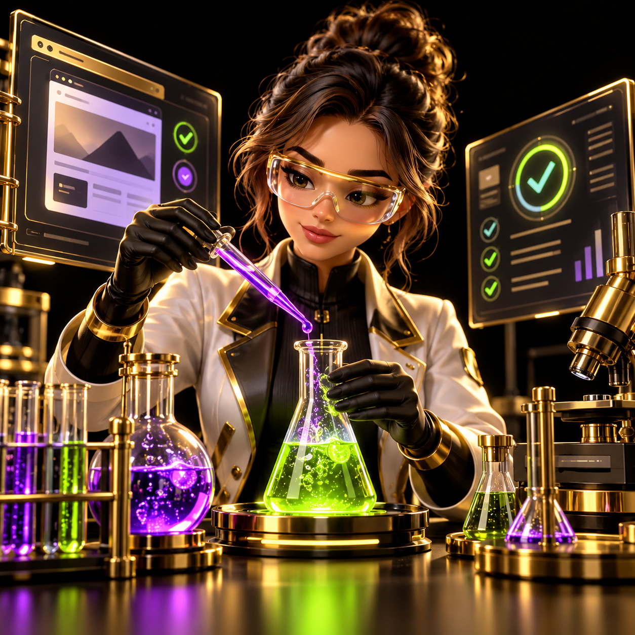 Scientist testing a website in a laboratory