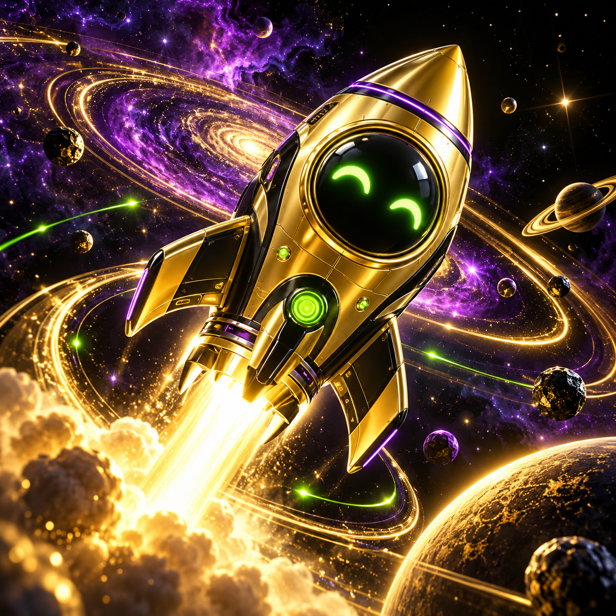 Rocket launching through stars
