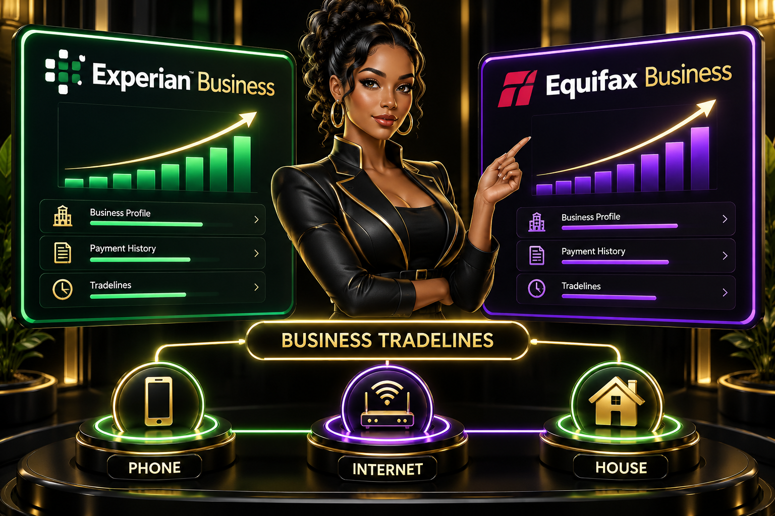 Experian Business and Equifax Business reporting chart