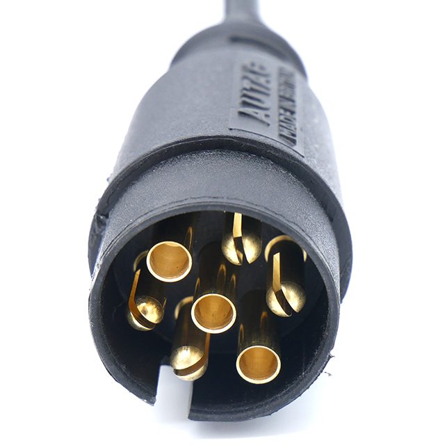 7 Core PU Black CV Coil 3M Ext - 2x12N Plugs Ecoflex Moulded Plugs photo 3