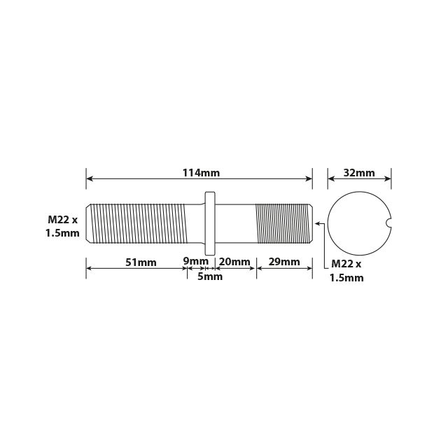PKT10 WHEEL STUD ASSY