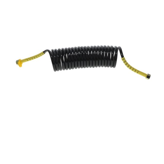 DIN Air Coil - 4.5m - Black with Yellow Tails - 2xM18F