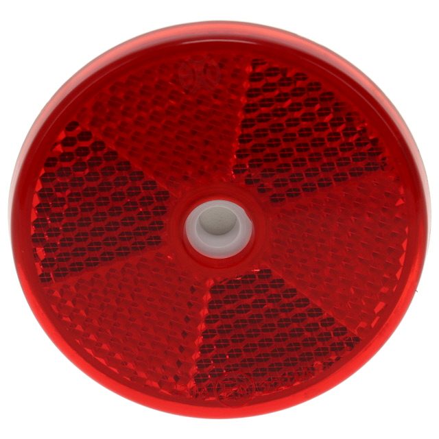 Round Red Reflector 60mm Self Adhesive