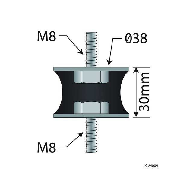 UNIVERSAL EXHAUST MOUNTING BUFFER M8 photo 2
