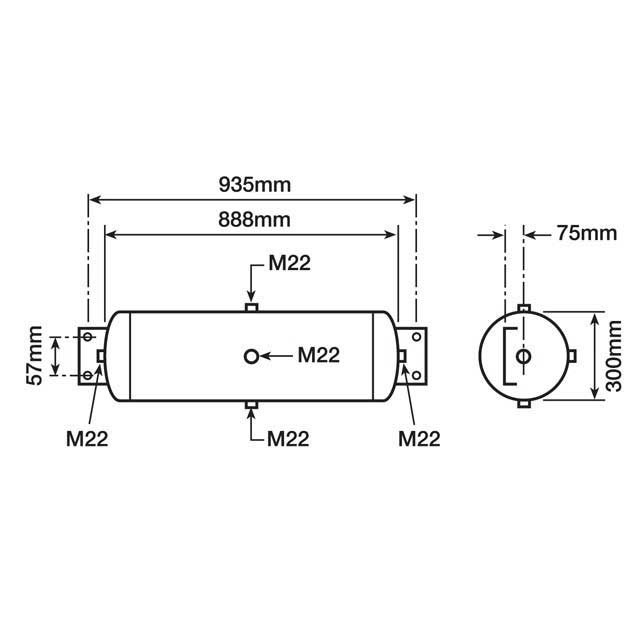 AIR TANK END MOUNT 60LTR