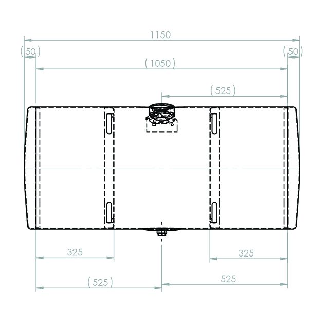 FUEL TANK BARE STEEL 1150 X 505 X 675MM 340 L