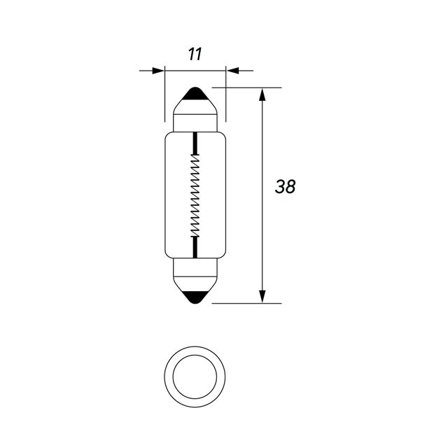 PKT10 24V 5W FESTOON 11X38MM