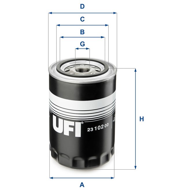 UFI OIL FILTER 23 102 00 photo 2