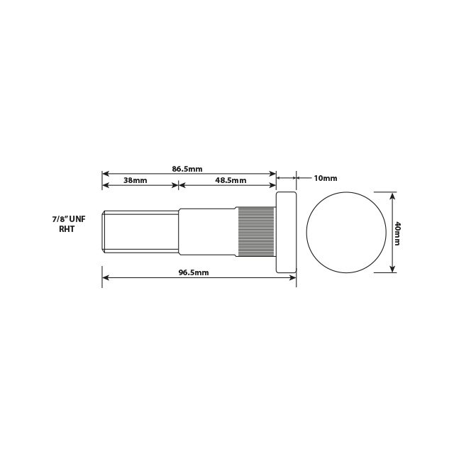 WHEEL STUD 7/8"X14 UNF RHT 86MM UH