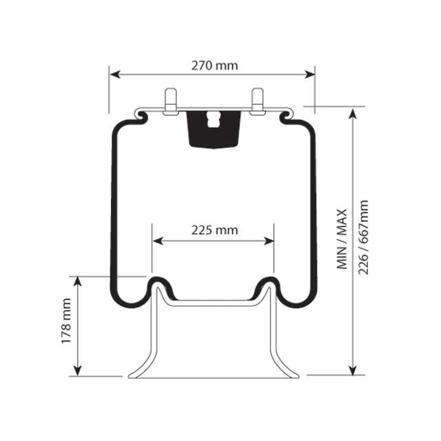 AIR SPRING ASSEMBLY (TBA) M16 INLET 3 STUD TOP DAF BUS photo 2
