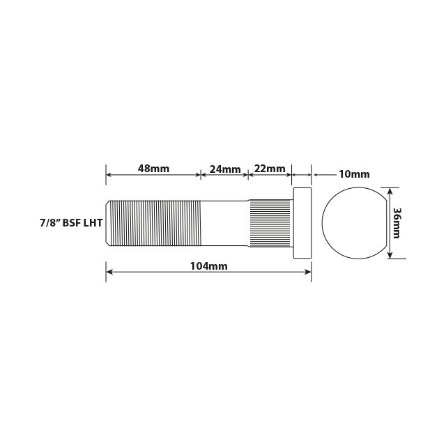 LH WHEEL BLT(7-8 BSF 94MM UH) REPL YORK