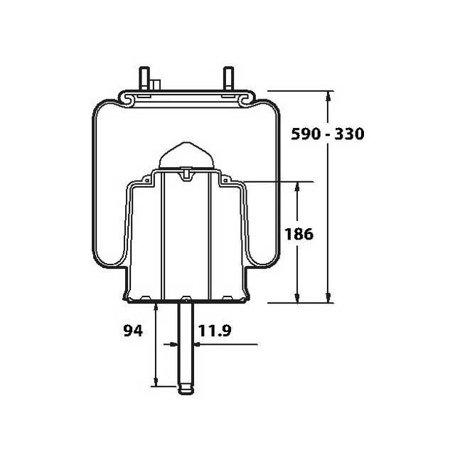 AIR SPRING ASSEMBLY M14 AIR INLET (ASK231) STEEL PISTON SCANIA