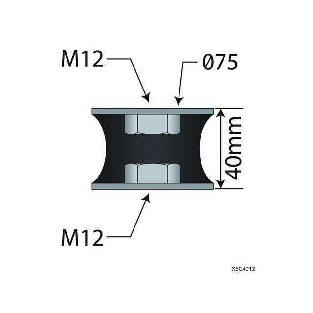 UNIVERSAL EXHAUST MOUNTING BUFFER M12
