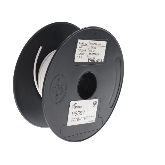 THIN WALL 2.0mm (28/0.30mm) WHITE Single Core 30M photo 2