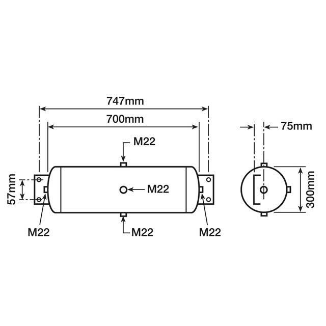 AIR TANK END MOUNT 45LTR