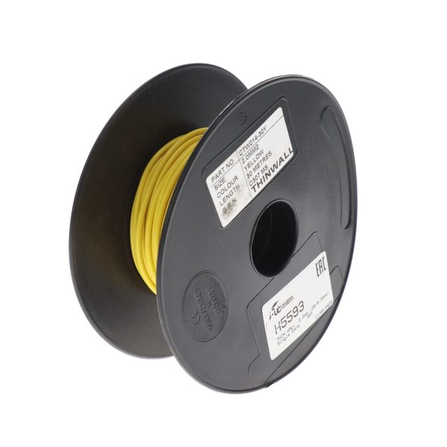 THIN WALL 0.5mm (16/0.20mm) YELLOW Single Core 100M