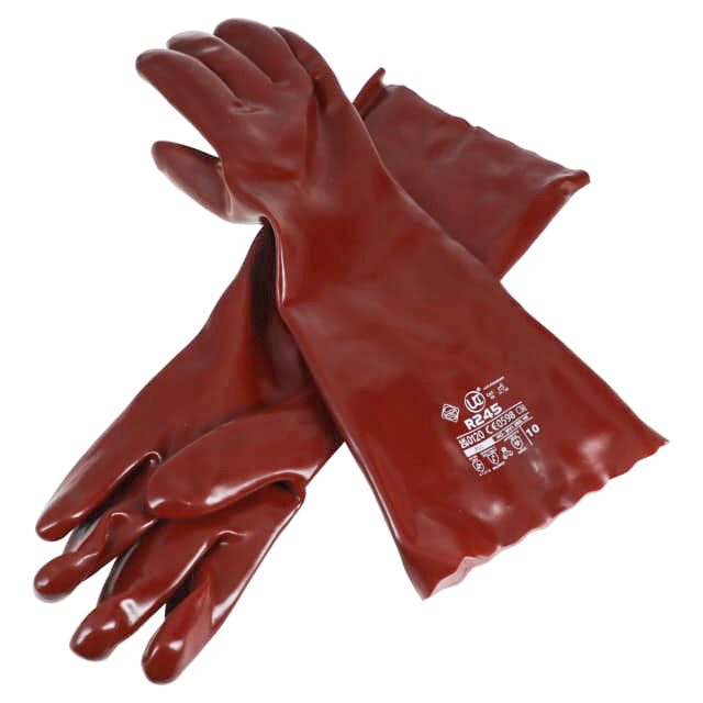 PVC RED GAUNTLETS 18 INCH