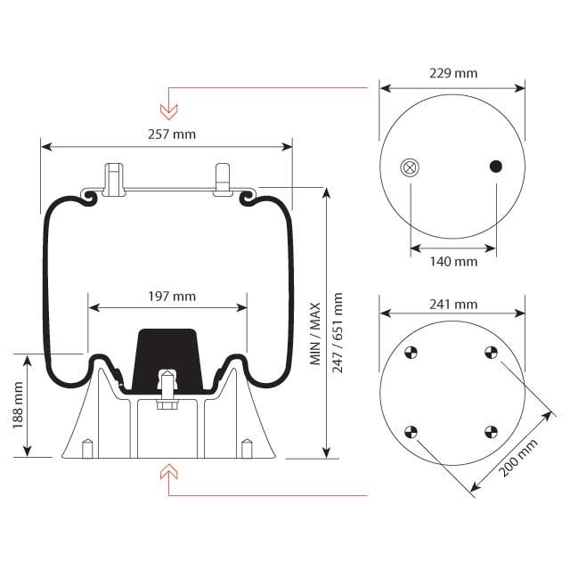 AIR SPRING ASSEMBLY (ASK001) PLASTIC PISTON NEWAY