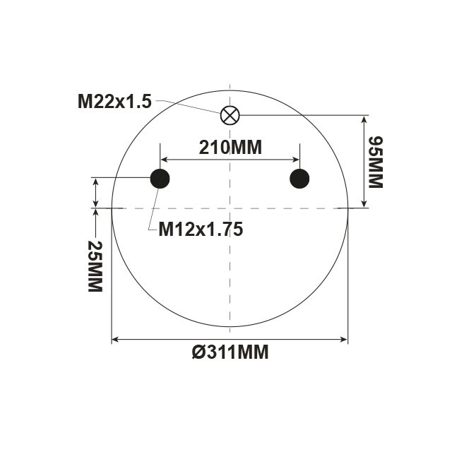 AIR SPRING ASSEMBLY (ASK020) 36-1 STEEL PISTON BPW photo 2