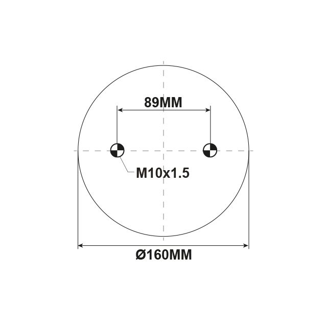 AIR SPRING ASSEMBLY (ASK009) DOUBLE CONVOLUTED M16 INLET photo 3