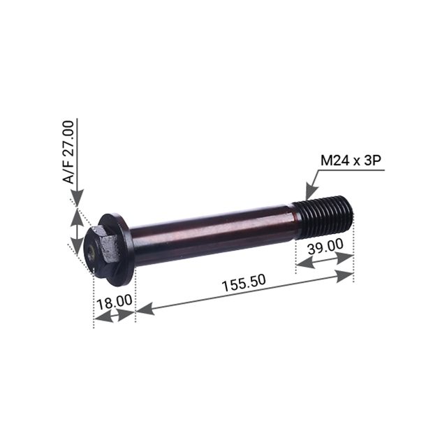 SPRING SHACKLE EYE BOLT M24x3 155MM LENGTH