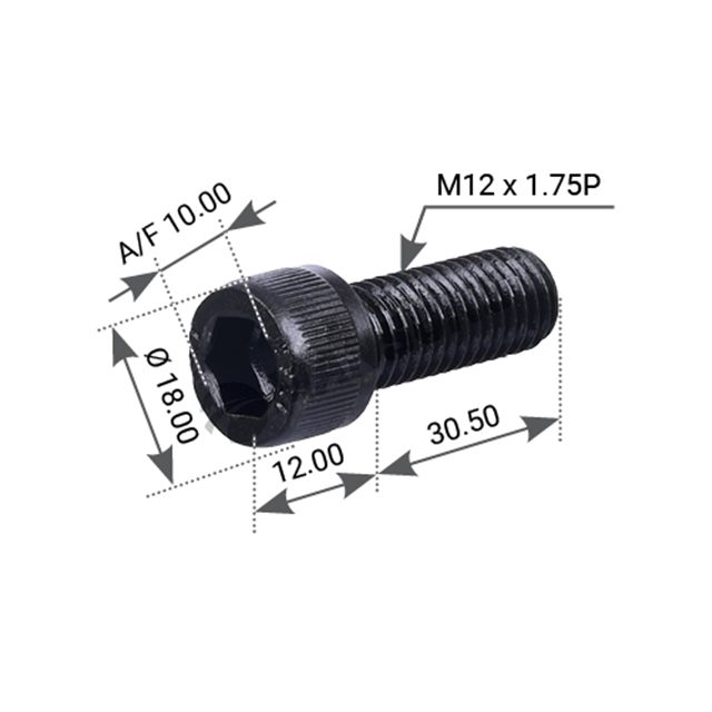 BRAKE DISC MOUNTING BOLT M12X1.75