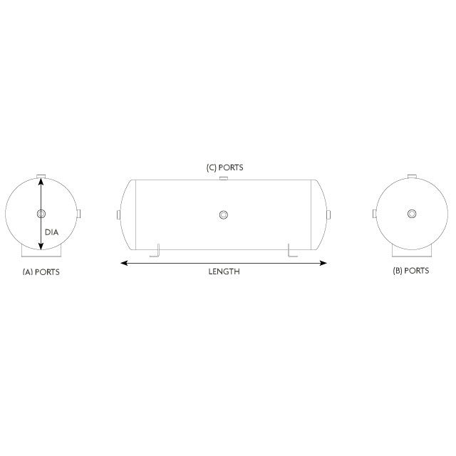 Air Tank 60 Litre 4 Port