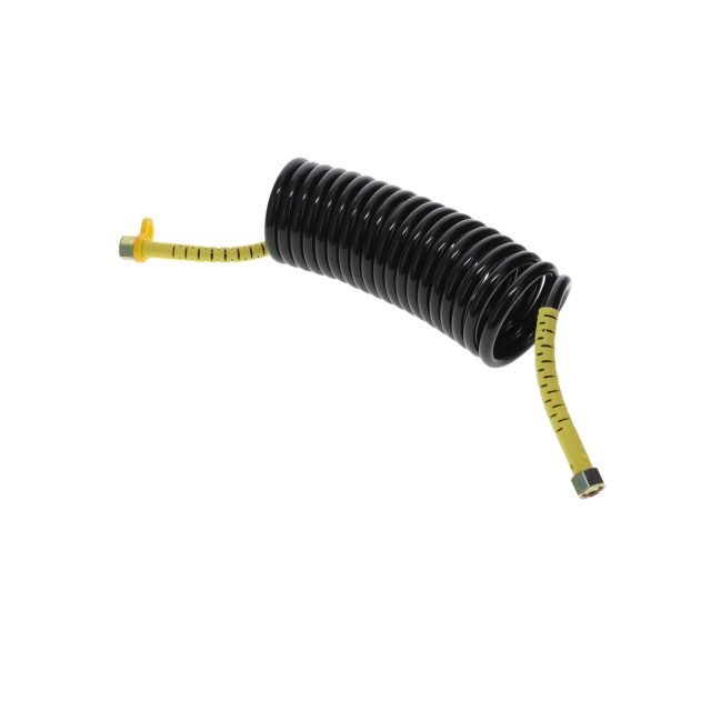 DIN Air Coil - 4m - Black with Yellow Tails - 2xM18F photo 2
