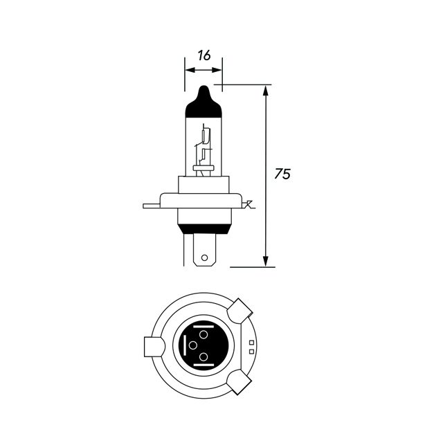 24V 75/70W H4 P43T HALOGEN