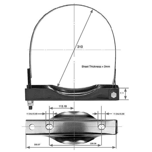 Air Tank Straps for 30 Litre 310mm Diameter (Pair) photo 2