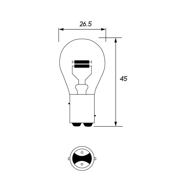 PKT10 24V 21/5W BAY15D