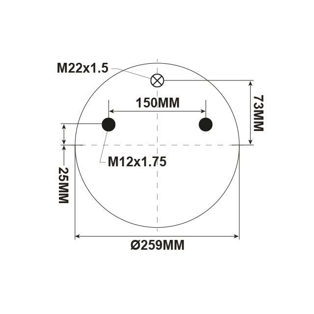 Air Spring Assembly with plastic piston SAF 150mm photo 2