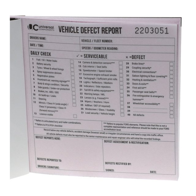 Numbered Driver Defect Book 50 pages photo 4
