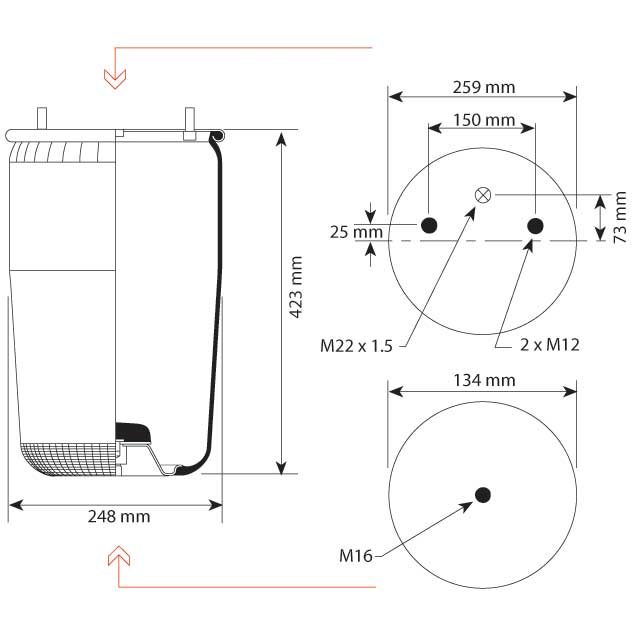 AIR SPRING SERVICE ASSY (ASK020) BPW