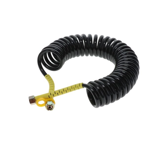 DIN Air Coil - 4m - Black with Yellow Tail 2x M18F Ends photo 2