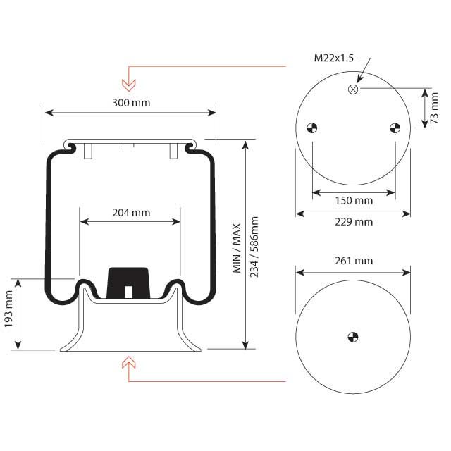 AIR SPRING ASSEMBLY (ASK042) PLASTIC PISTON WEWELER